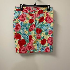 Rose as Floral Print Cotton Skirt